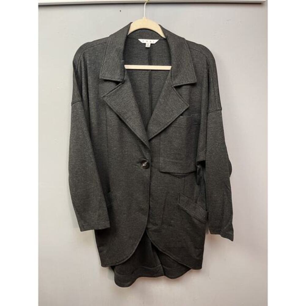 Cabi Lisbon Ponte knit Topper jacket Womens Small Gray Career Neutral Minimalist